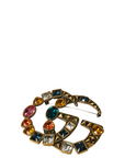 Gucci Double G Crystal-Embellished Brooch