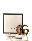 Gucci Double G Crystal-Embellished Brooch