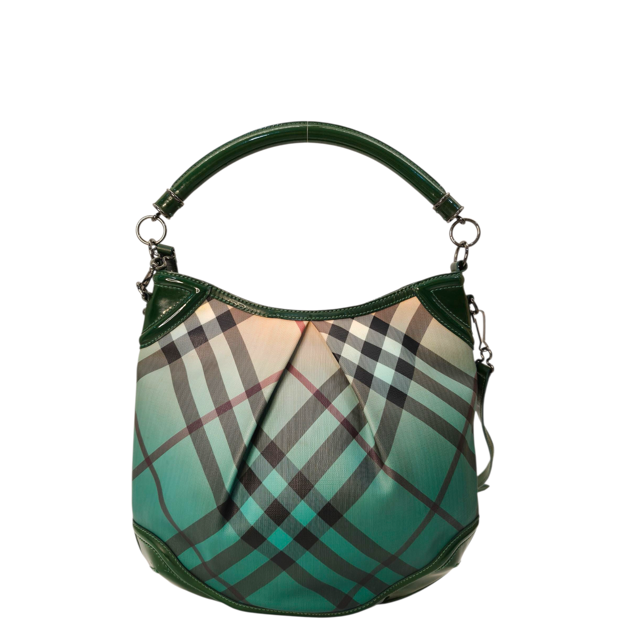 Burberry Green Novacheck Ombre Hobo Bag