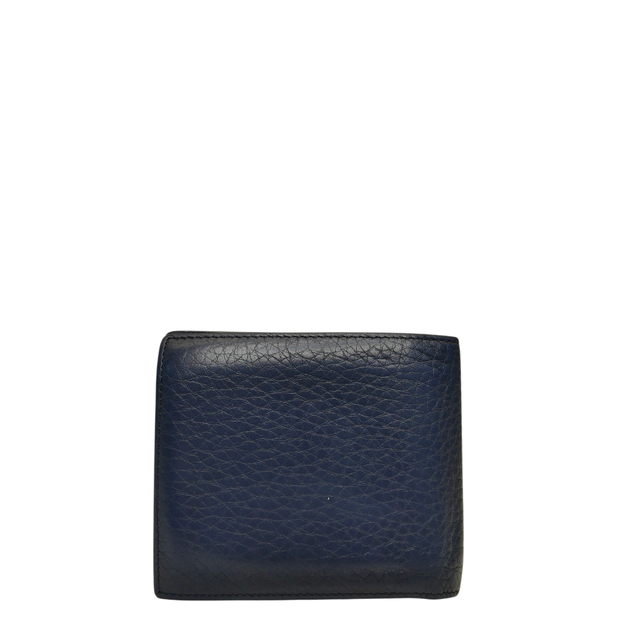 Fendi Blue Roman Leather Bifold Wallet