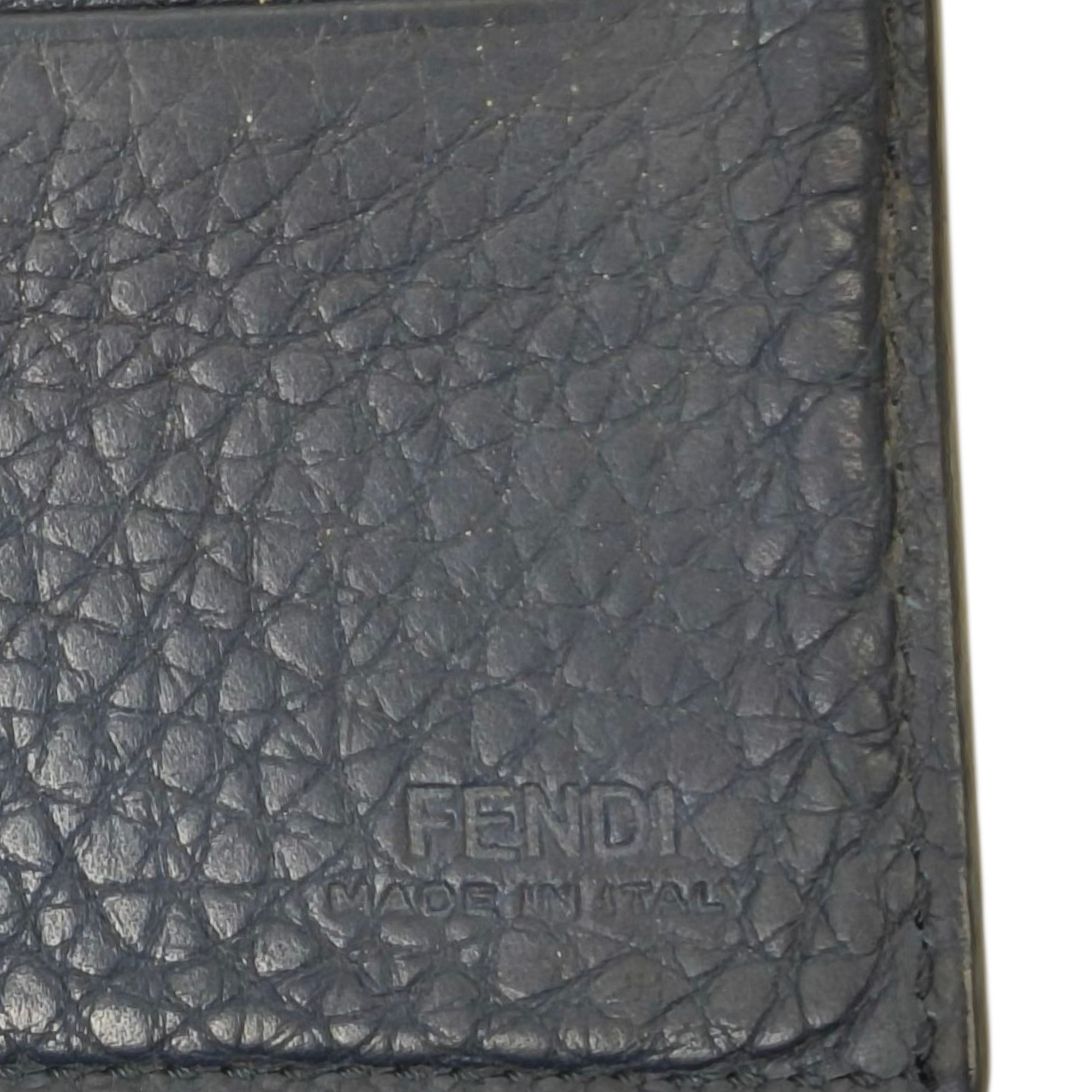 Fendi Blue Roman Leather Bifold Wallet