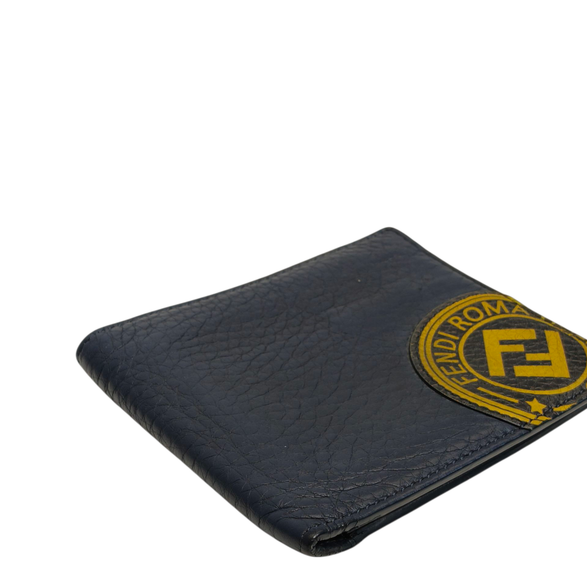 Fendi Blue Roman Leather Bifold Wallet