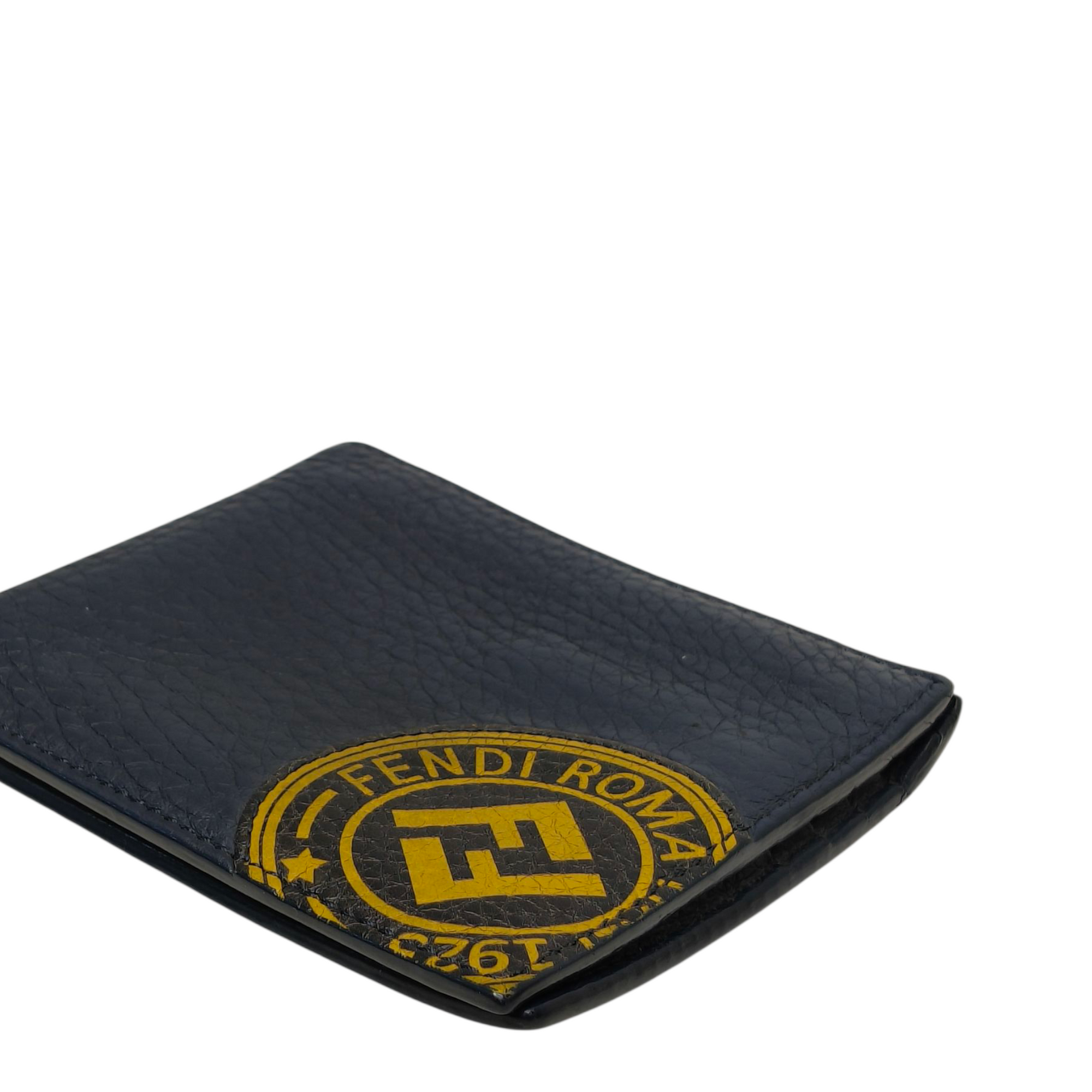 Fendi Blue Roman Leather Bifold Wallet