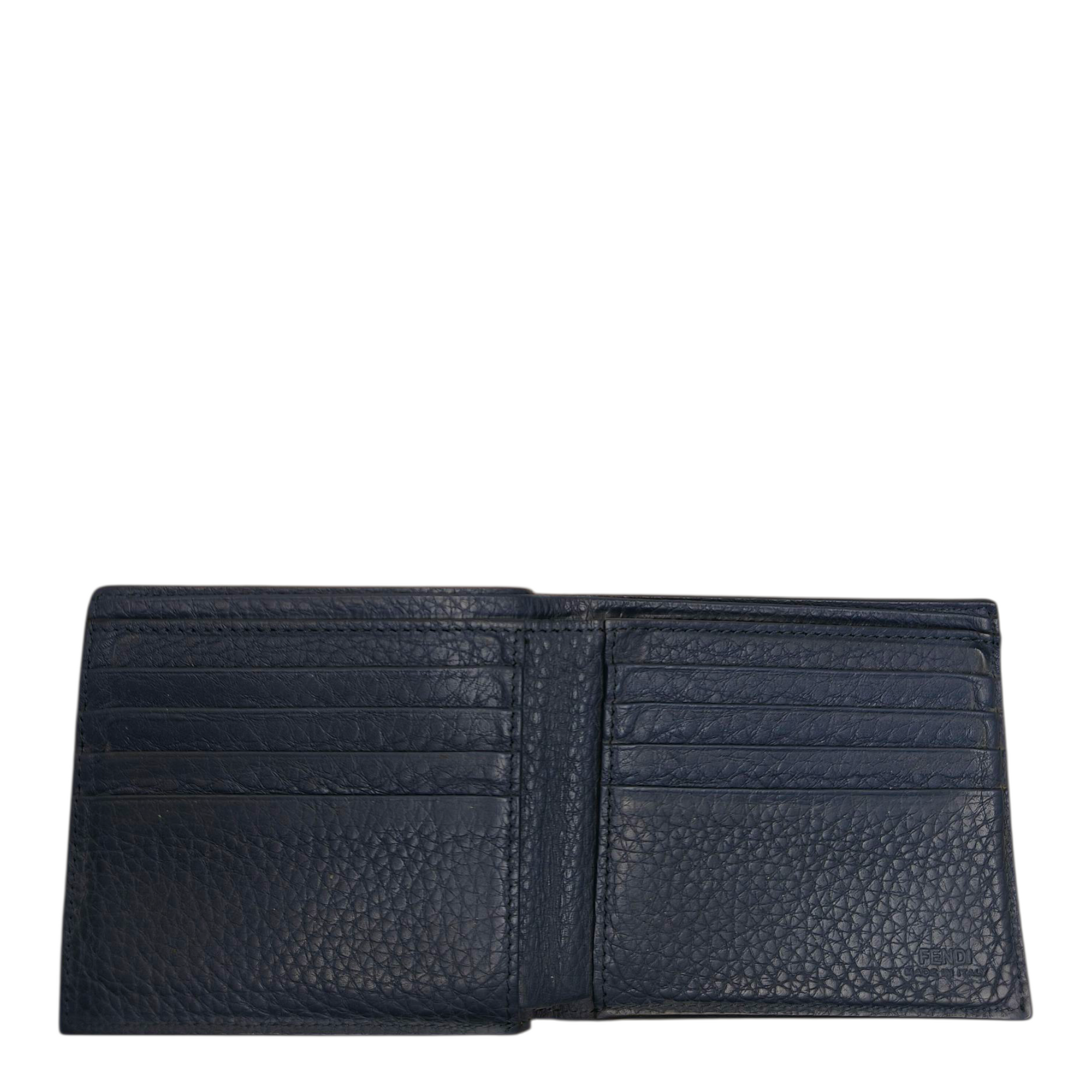 Fendi Blue Roman Leather Bifold Wallet