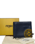 Fendi Blue Roman Leather Bifold Wallet