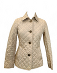 Burberry Brit Beige Quilted Synthetic Button Front Jacket