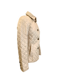 Burberry Brit Beige Quilted Synthetic Button Front Jacket