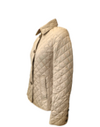 Burberry Brit Beige Quilted Synthetic Button Front Jacket