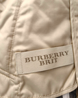 Burberry Brit Beige Quilted Synthetic Button Front Jacket