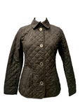Burberry Brit Black Quilted Synthetic Button Front Jacket XS