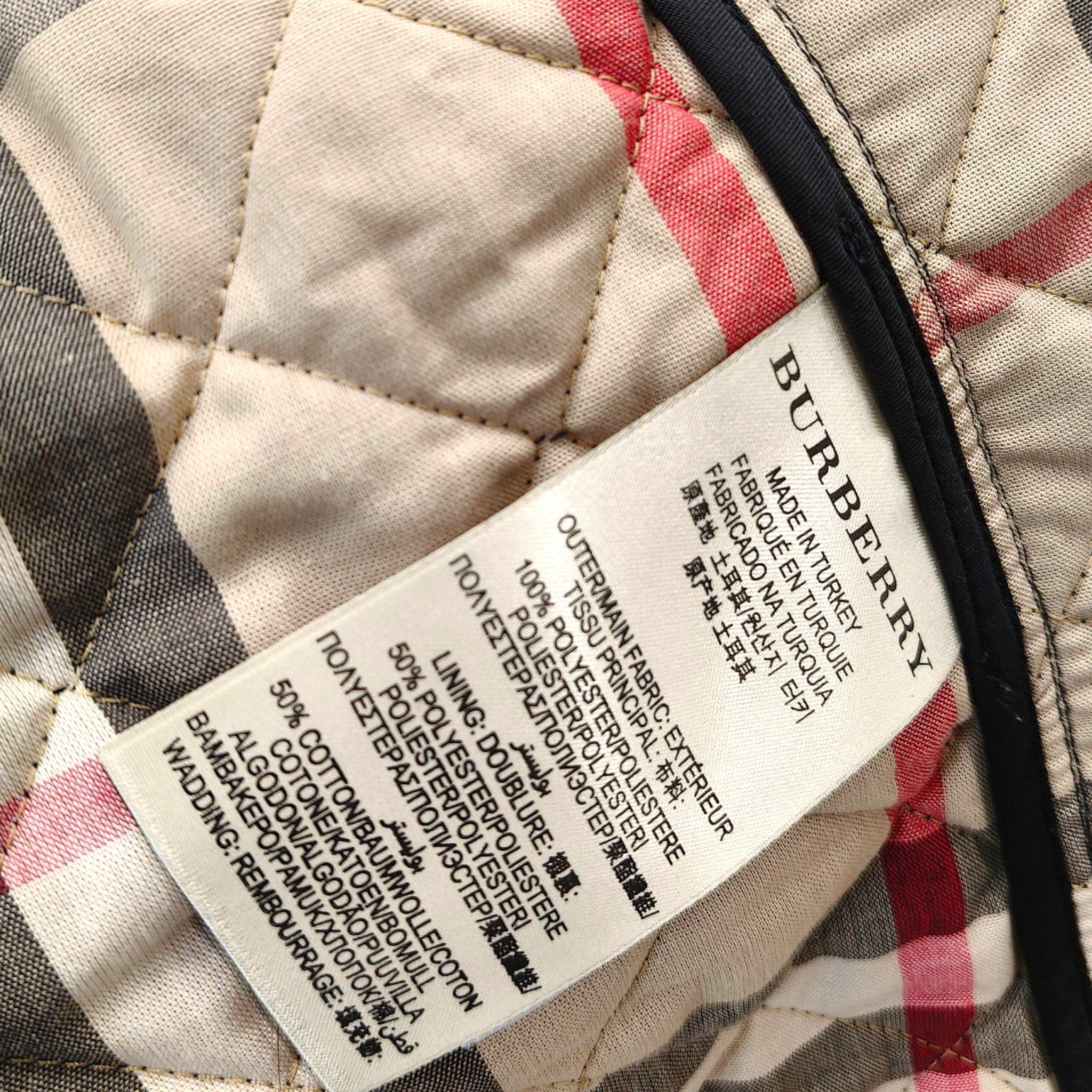 Burberry Brit Black Quilted Synthetic Button Front Jacket XS