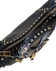 Moschino Biker Shoulder Dark Blue Bag