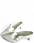 Salvatore Ferragamo White Leather Slingback Heels EU 35.5