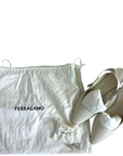 Salvatore Ferragamo White Leather Slingback Heels EU 35.5