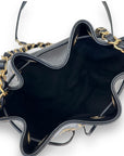 Chanel Deauville Drawstring Bucket Bag Caviar Black