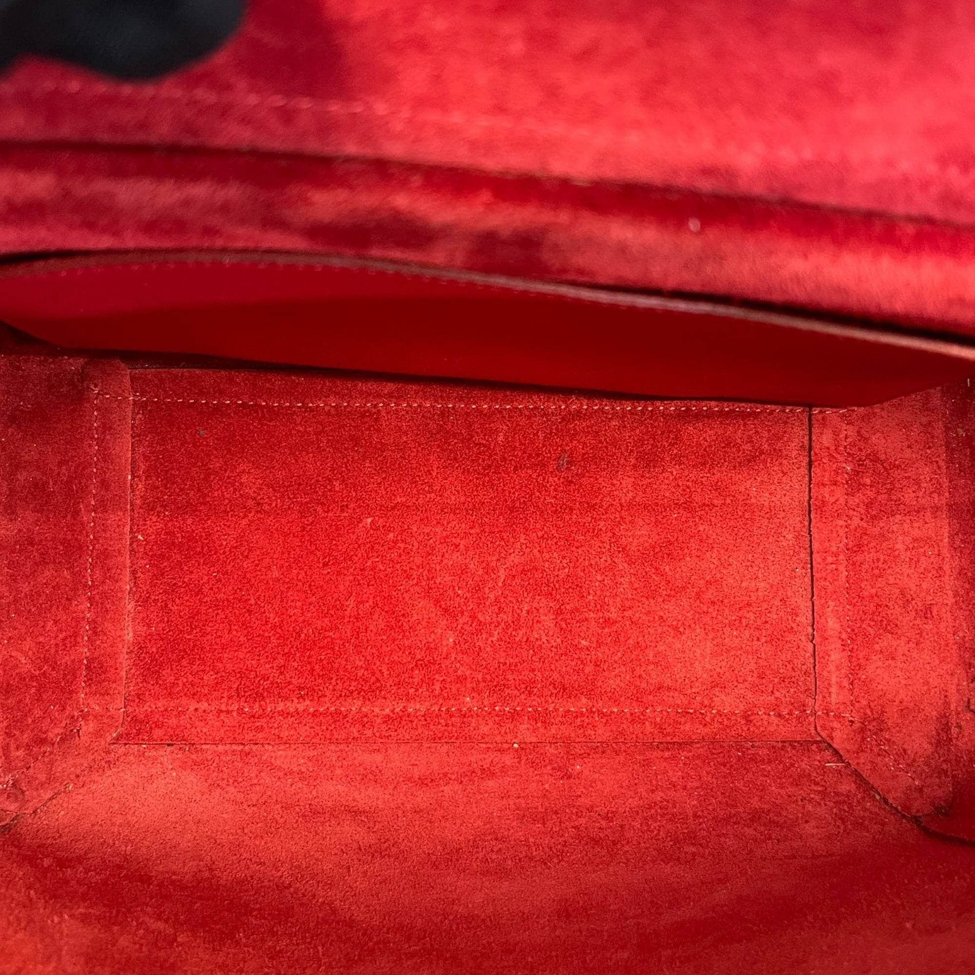 Celine Red Micro Leather Belt Top Handle Bag