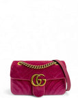 Gucci GG Marmont Small Bag Purple Quilted Velvet
