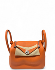 Hermès Lindy Mini II Orange Taurillon Clemence PHW
