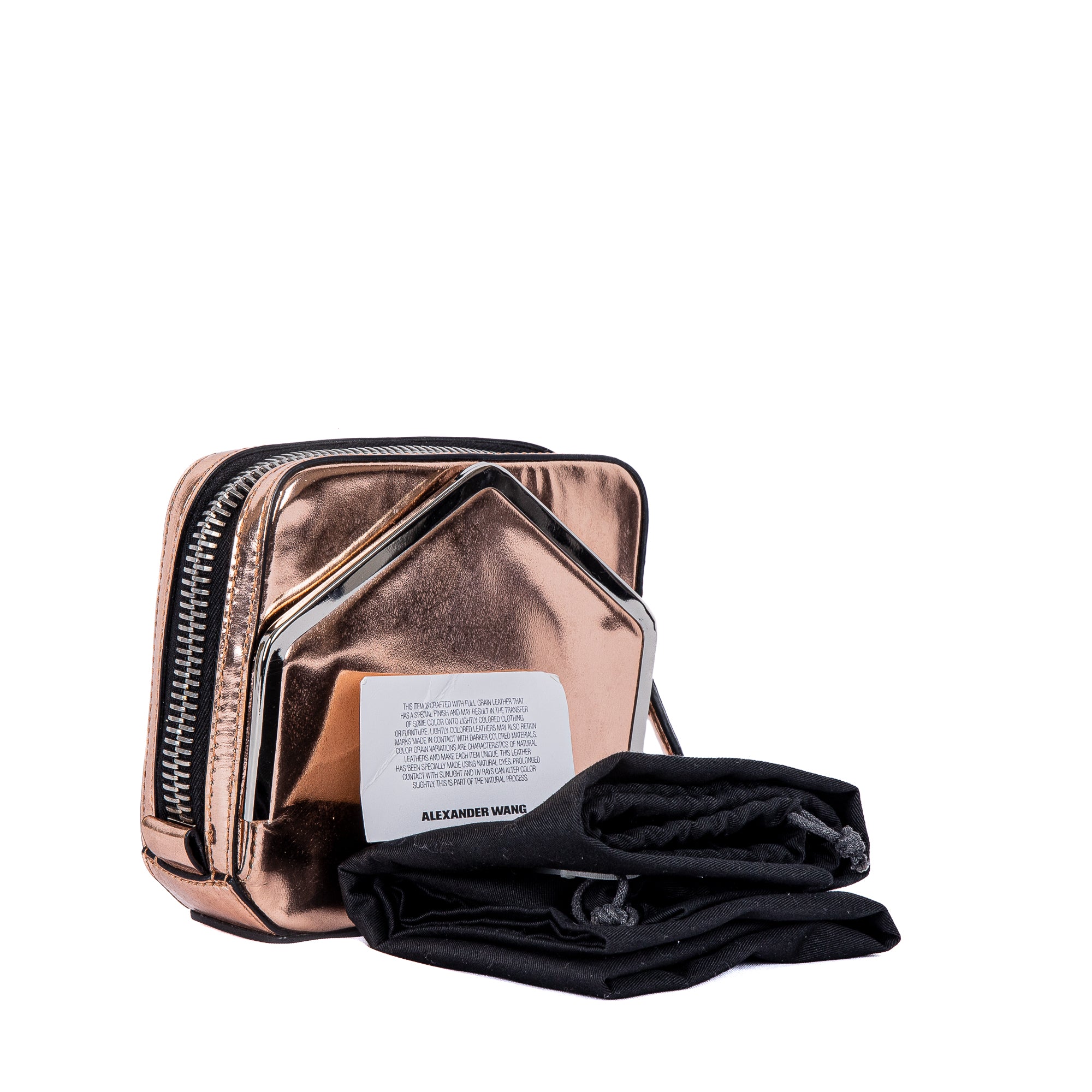 Metallic Adriel Rose Gold Clutch