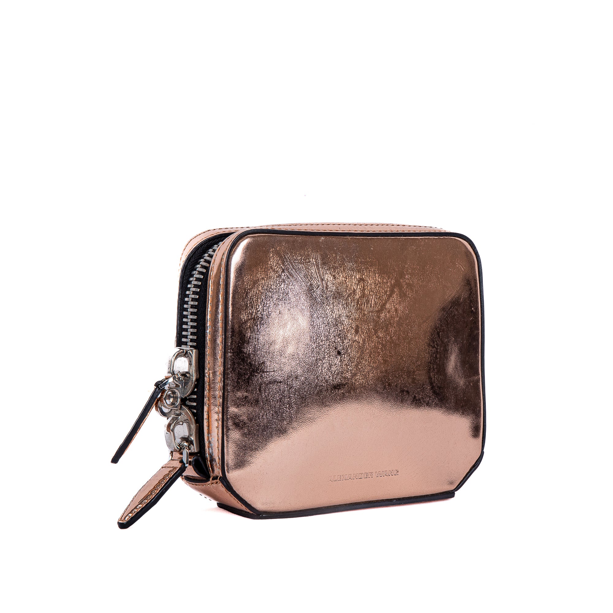Metallic Adriel Rose Gold Clutch