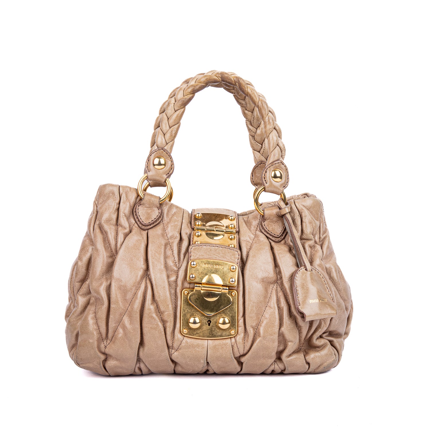 Miu Miu Matelasse Leather Bauletto Aperto Bag