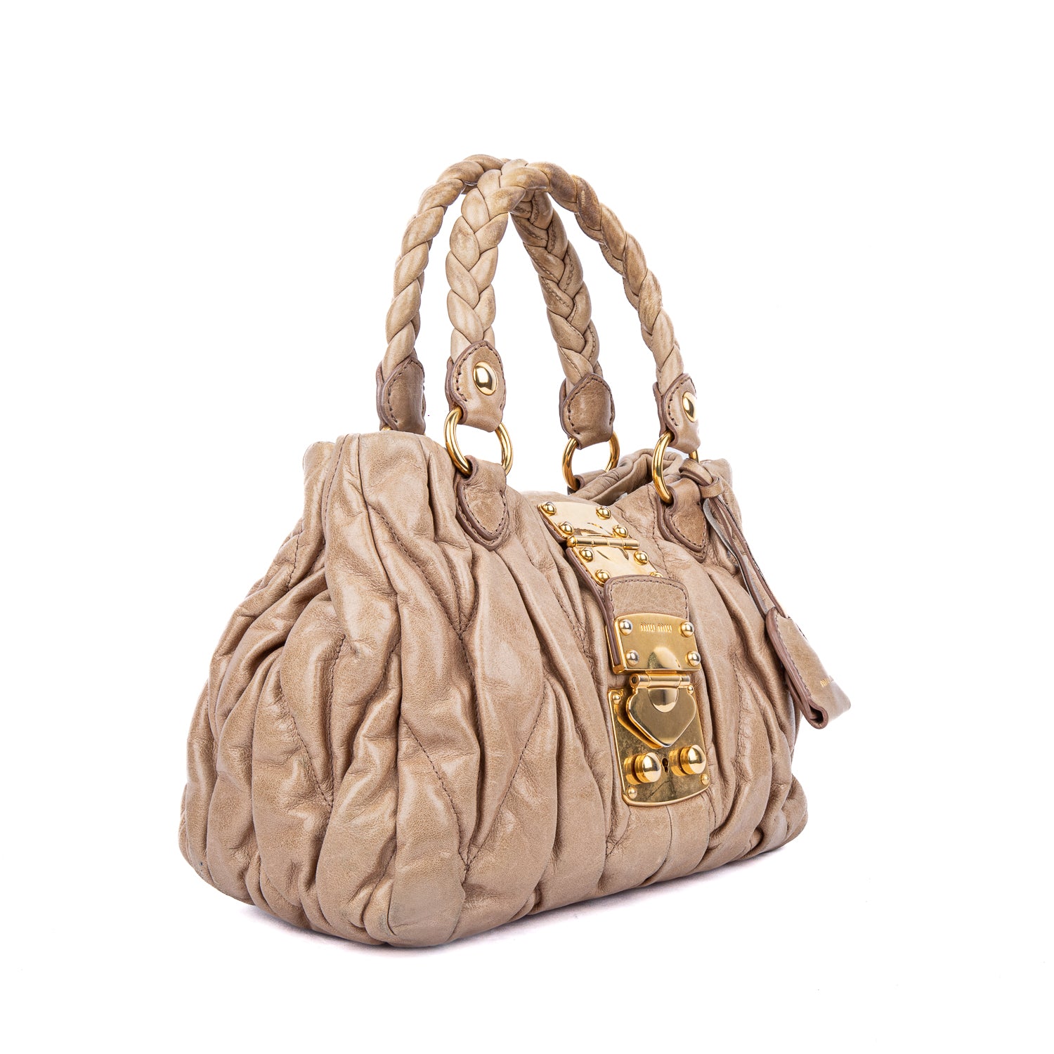 Miu Miu Matelasse Leather Bauletto Aperto Bag