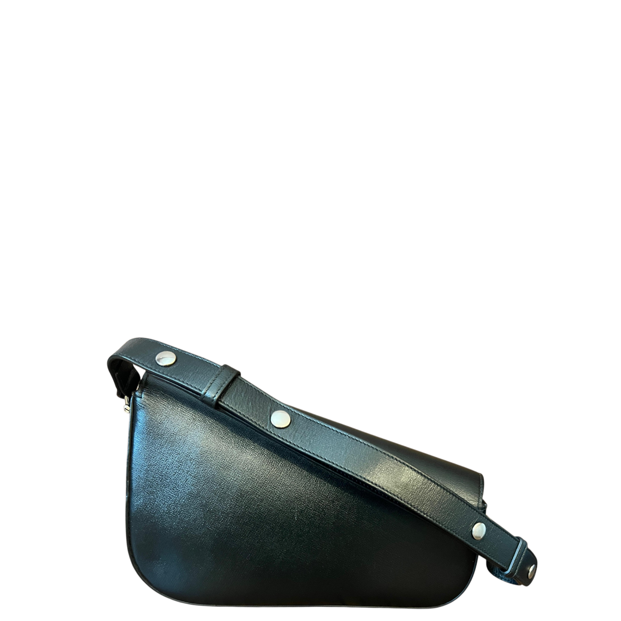 Gucci Horsebit 1955 Asymmetric Shoulder Bag Small Black Leather