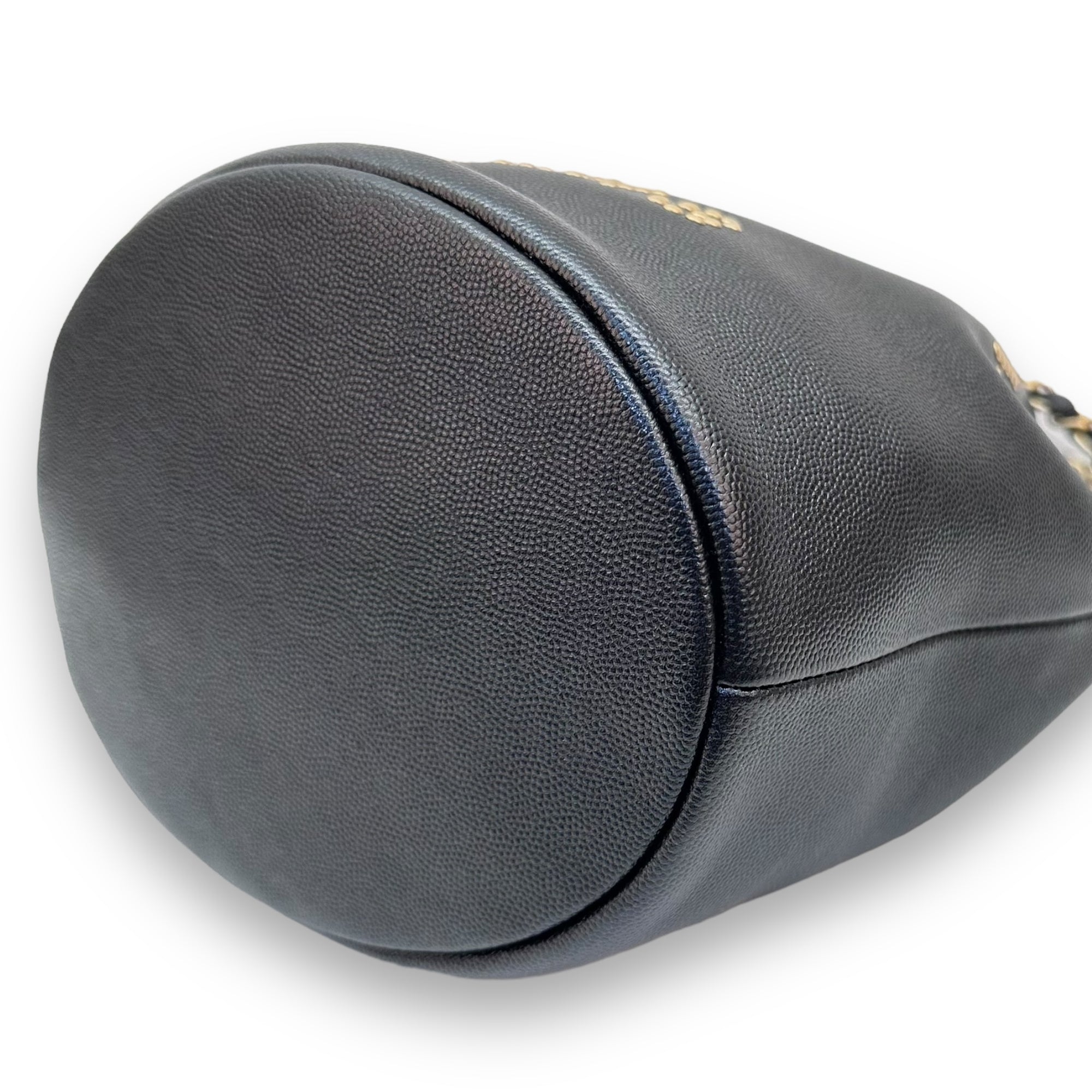 Chanel Deauville Drawstring Bucket Bag Caviar Black