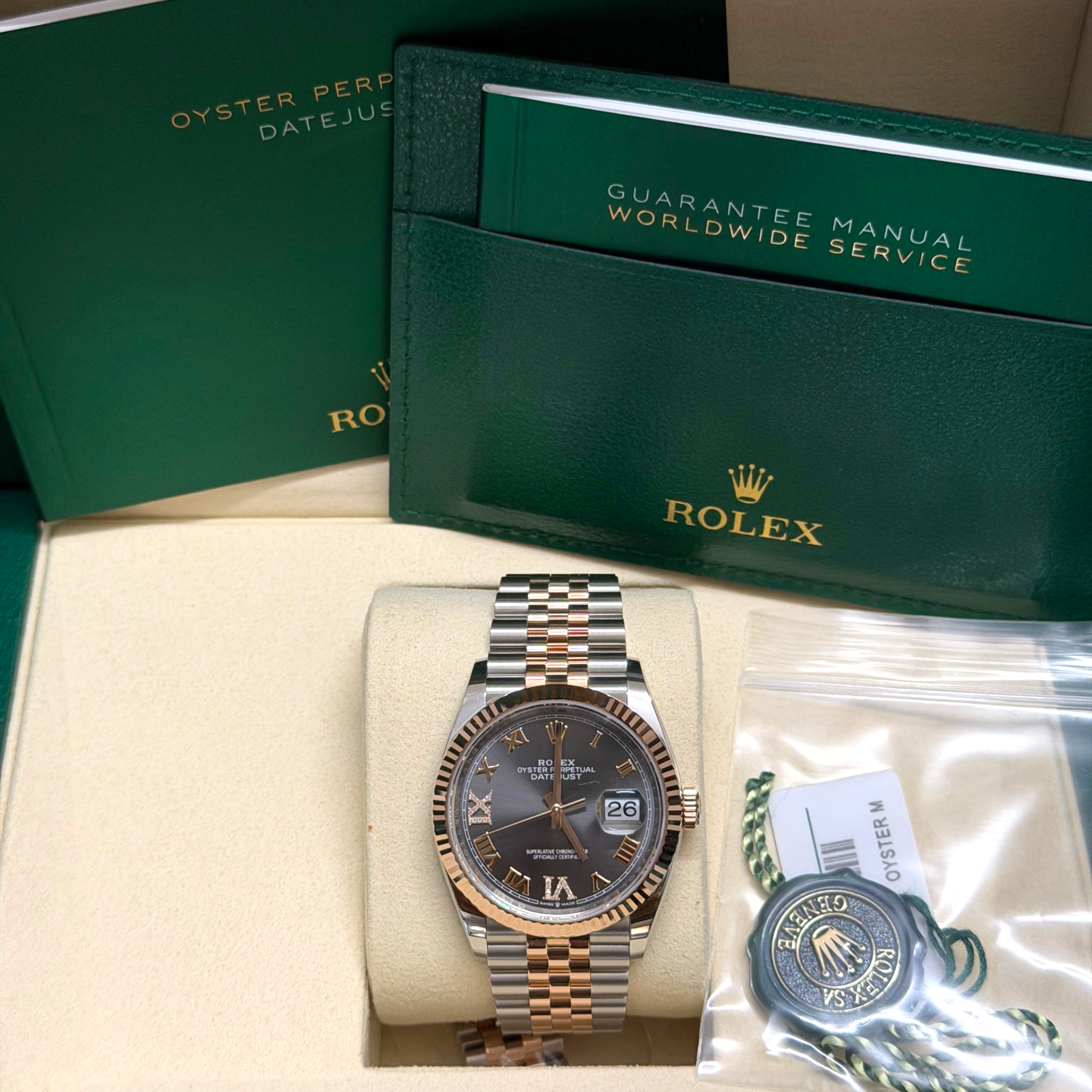 Rolex Datejust 36 Slate Diamond Dial Everose Rolesor Bracelet