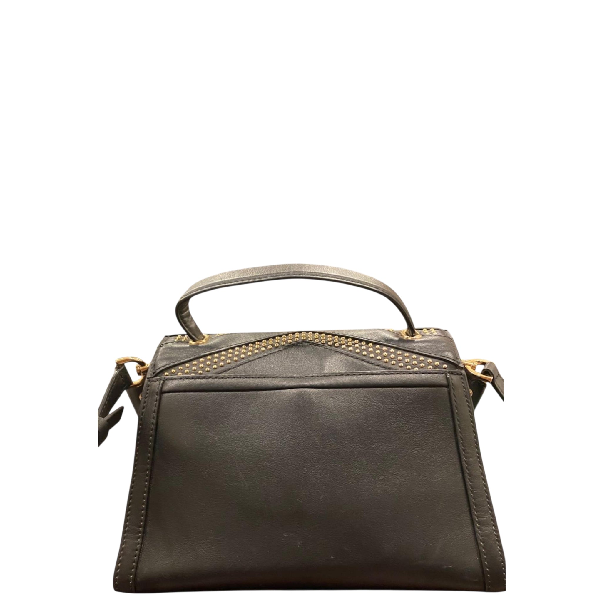 Michael Kors Whitney Studded Convertible Shoulder Bag Black Leather