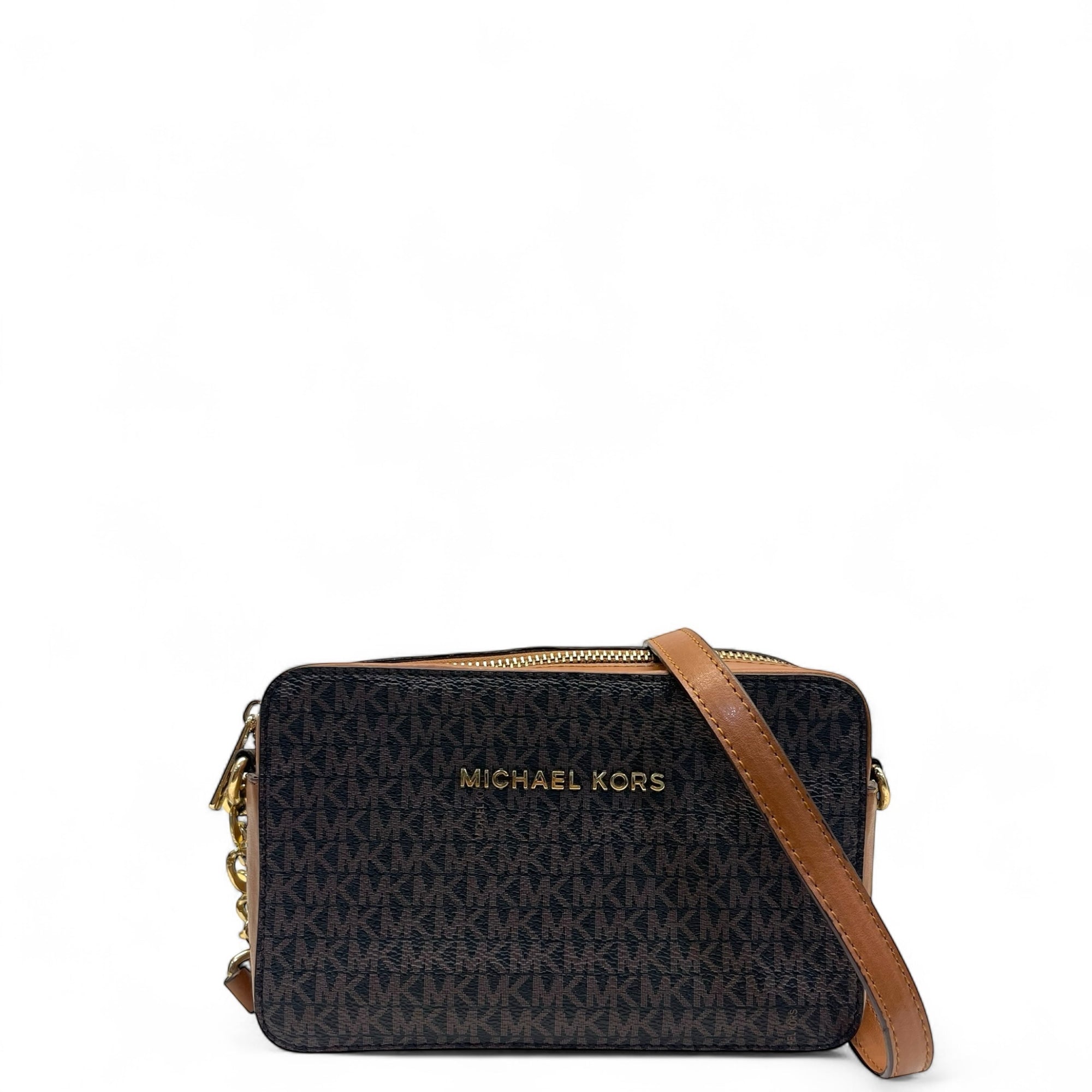 Michael Kors Jet Set Brown Logo Crossbody Bag