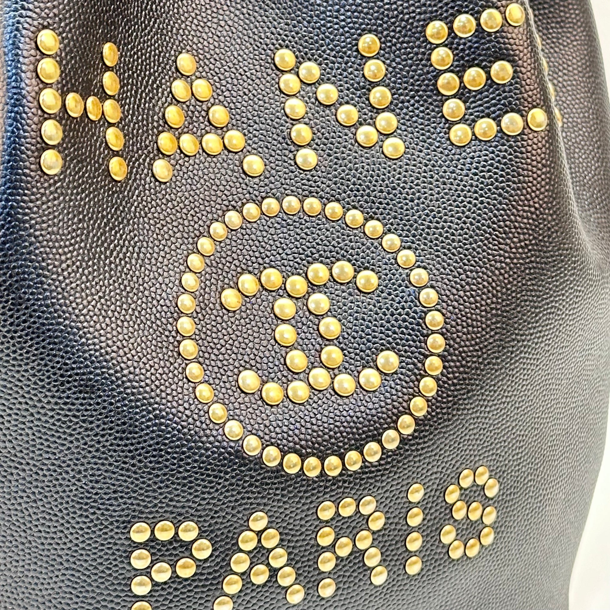 Chanel Deauville Drawstring Bucket Bag Caviar Black