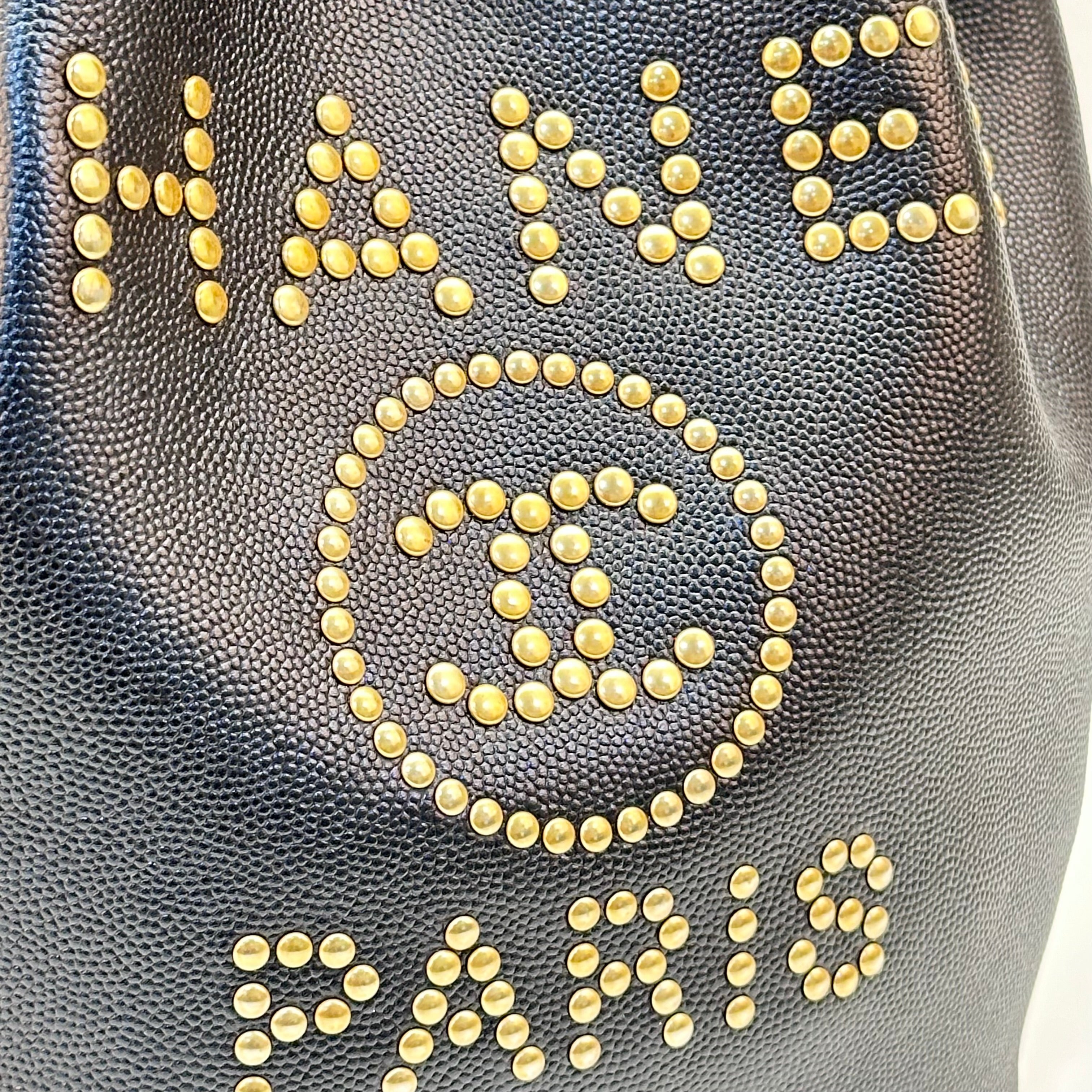 Chanel Deauville Drawstring Bucket Bag Caviar Black