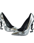 Opyum Metallic Pumps In Silver Size: 38