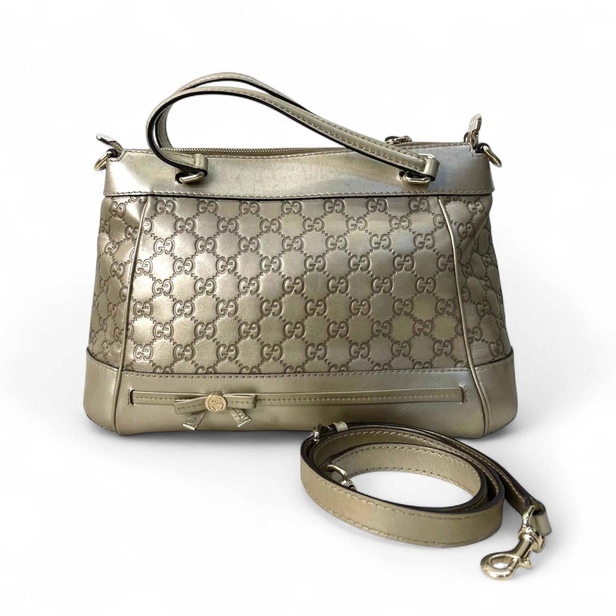 Gucci Gold Leather Guccissima Mayfair Tote Bag