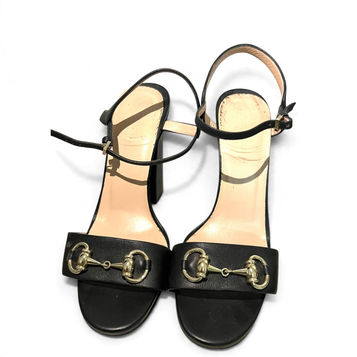 gucci black open toe heels