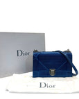 Christian Dior Diorama Medium Patent Blue Flap Bag
