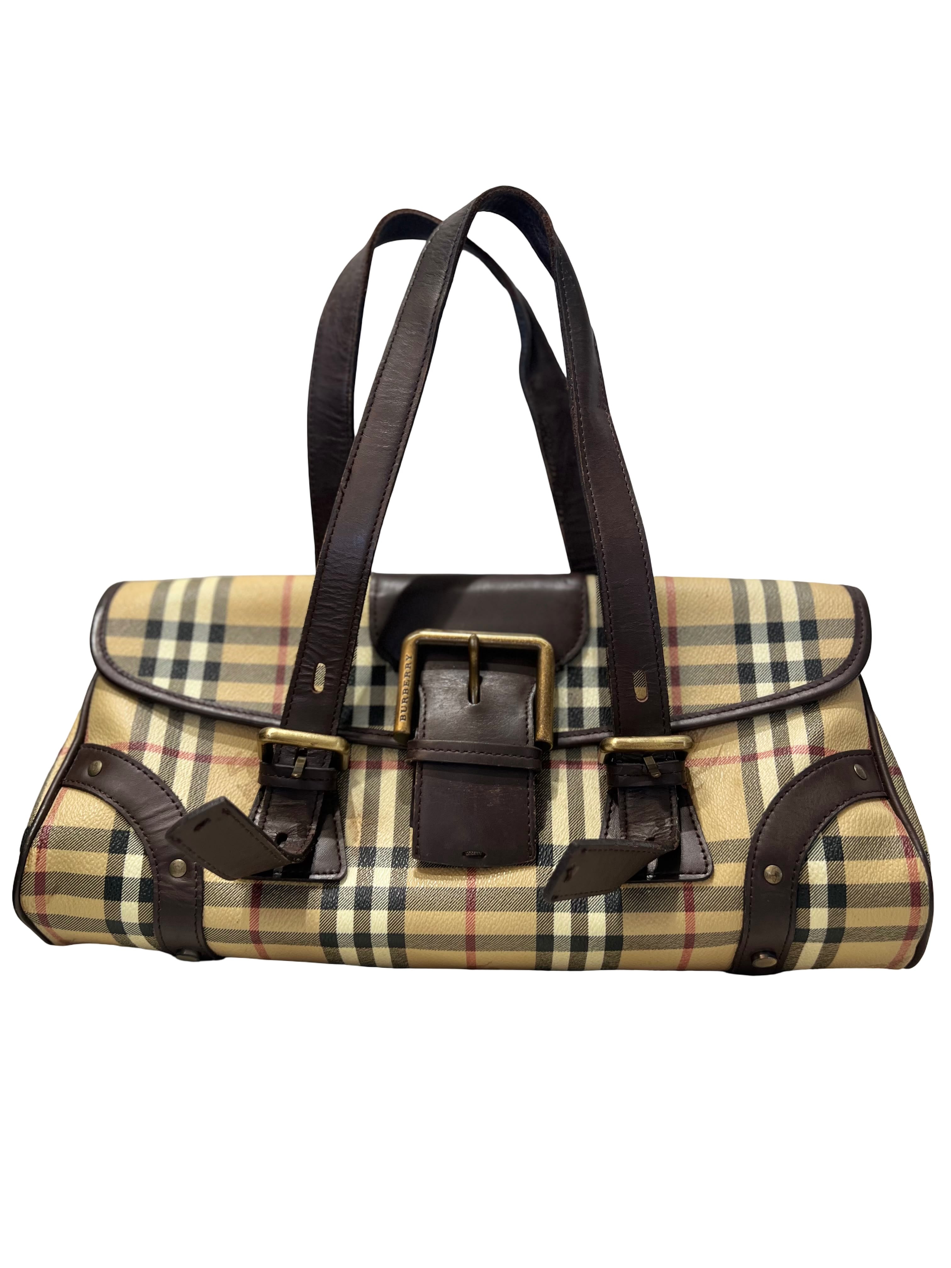 Burberry Haymarket Check Canvas Flap Bag