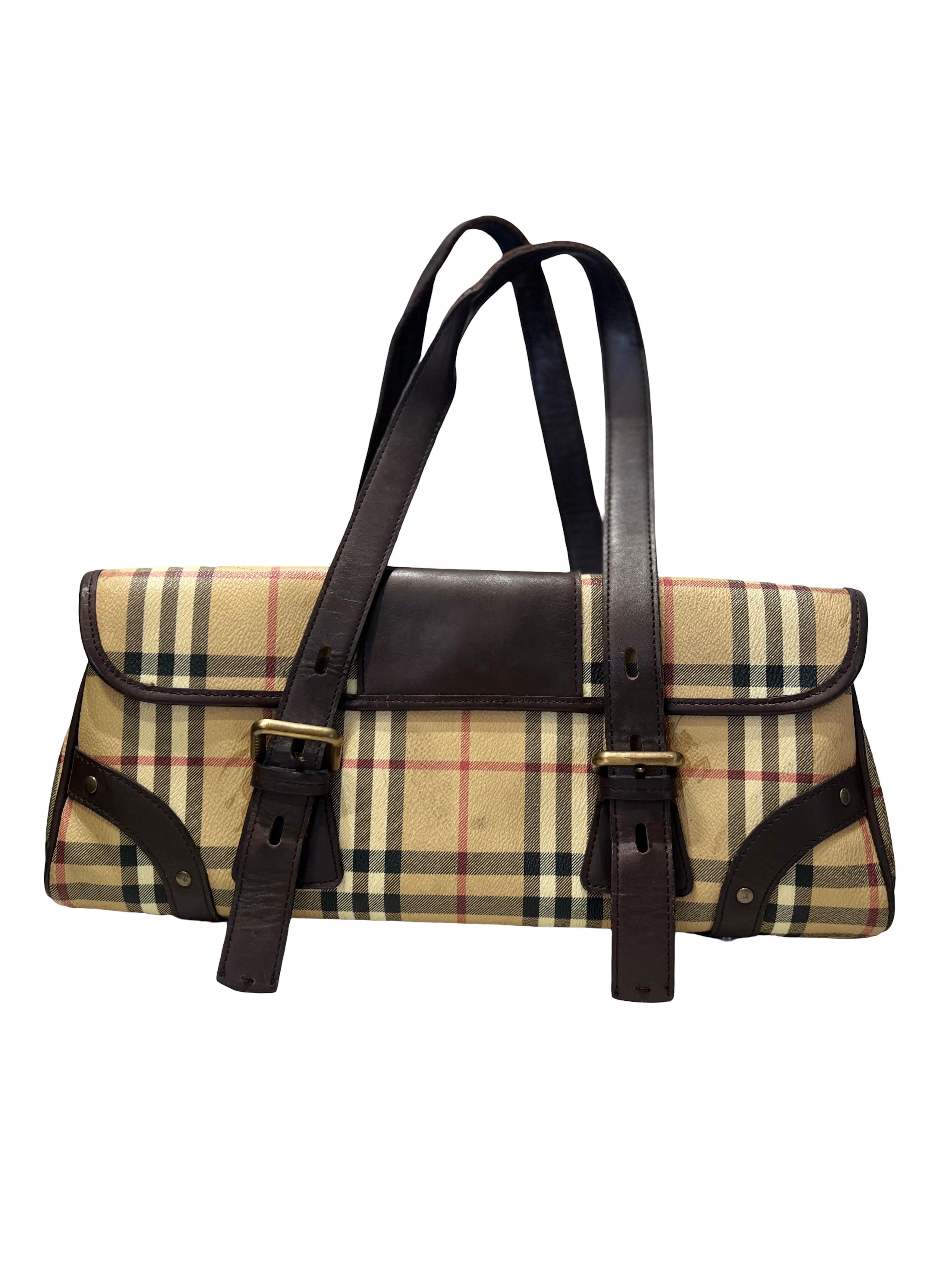 Burberry Haymarket Check Canvas Flap Bag
