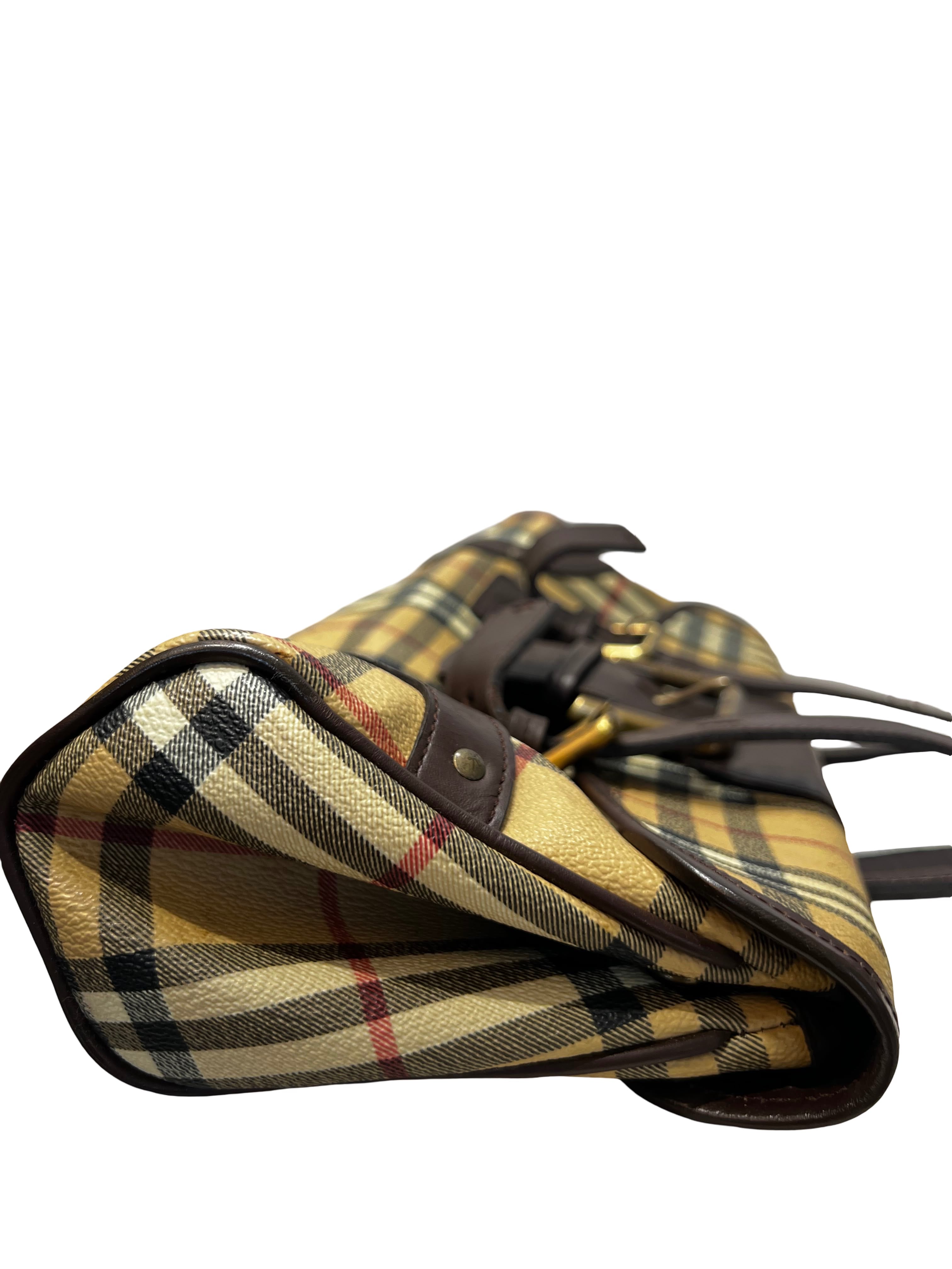 Burberry Haymarket Check Canvas Flap Bag