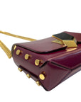 Jimmy Choo Dark Burgundy Leather Lockett Petite Crossbody Bag
