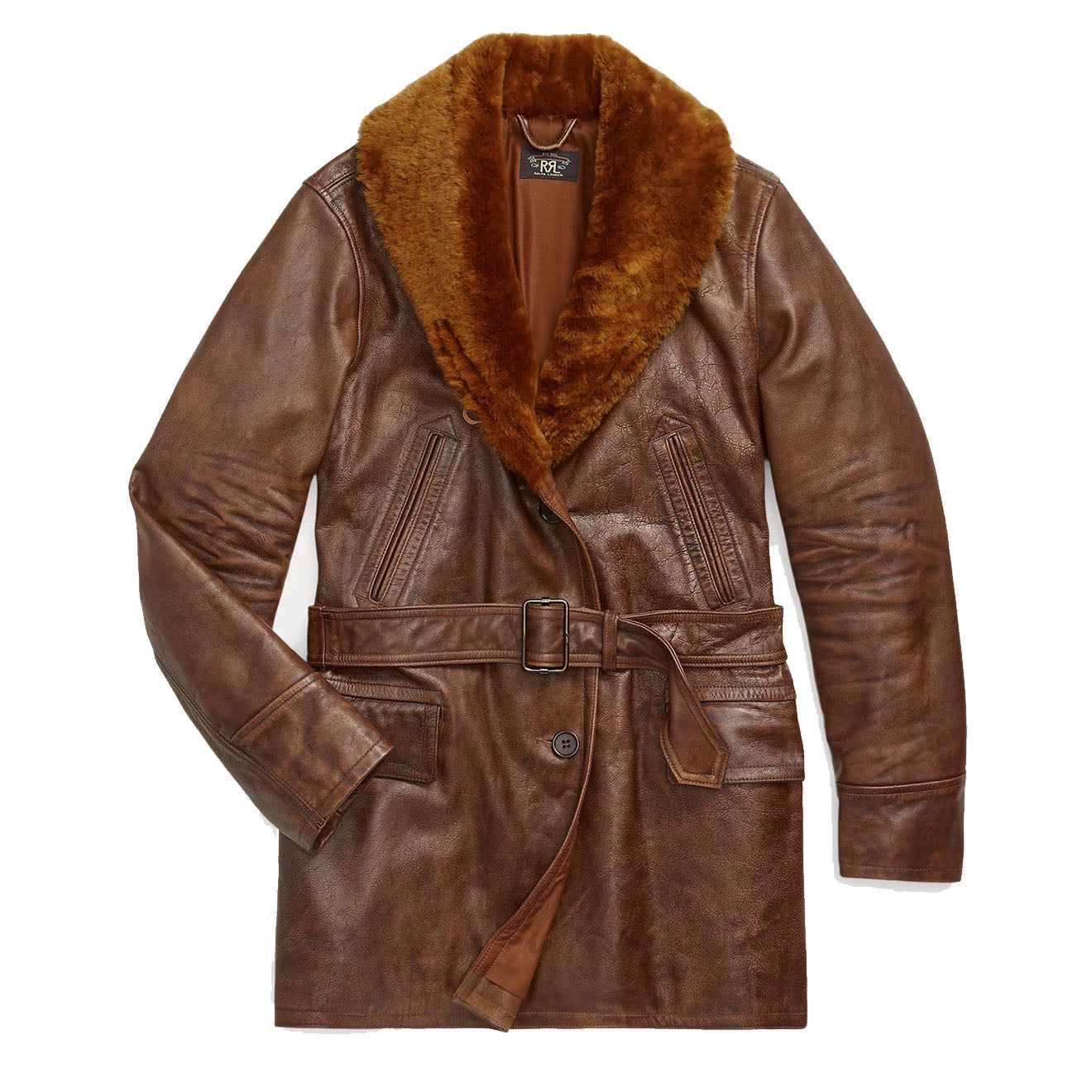 RRL by Ralph Lauren Fur Leather Jacket Size L