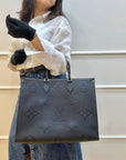 Louis Vuitton Black Monogram Empreinte Leather OnTheGo GM Tote Bag