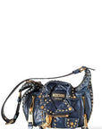 Moschino Biker Shoulder Dark Blue Bag