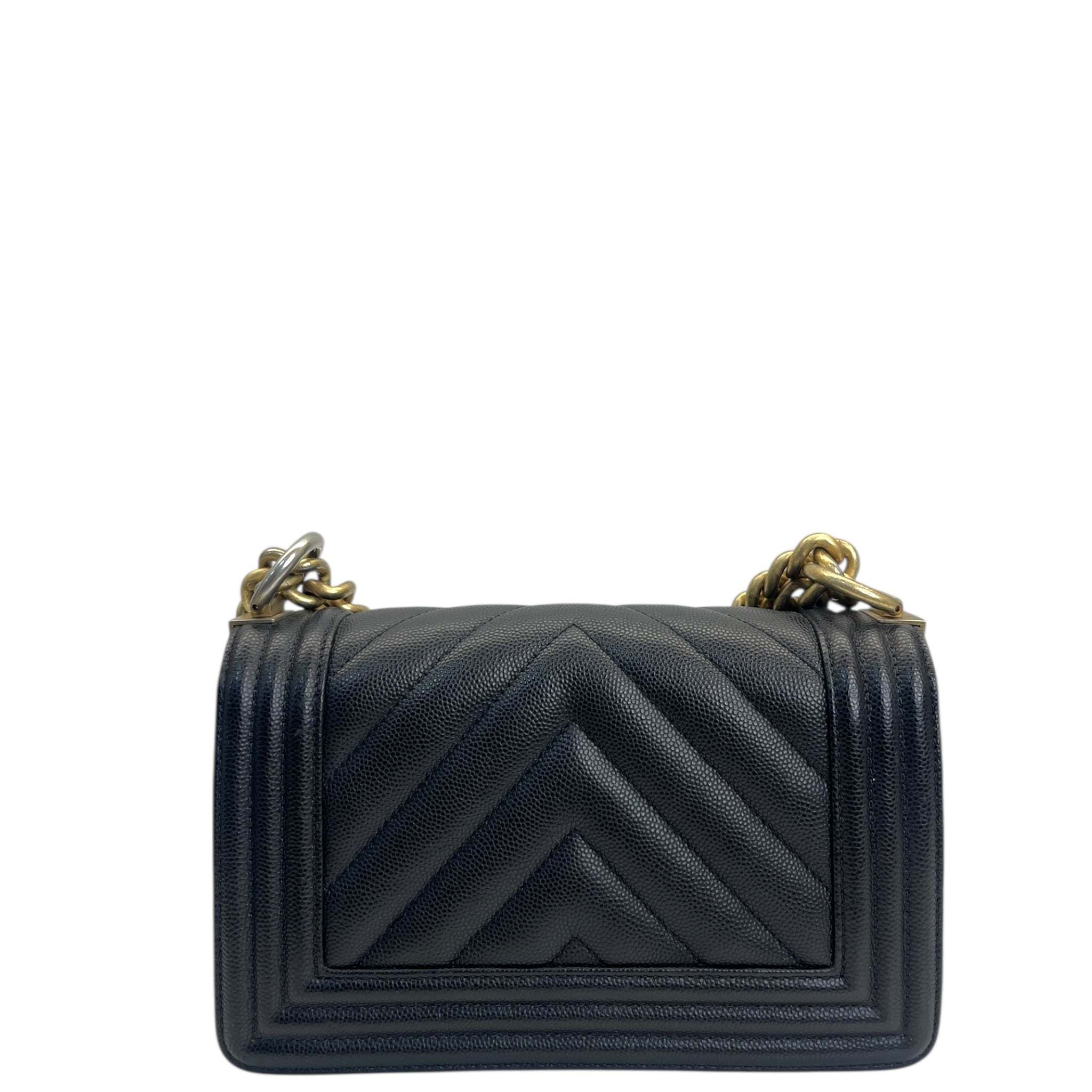 Chanel Boy Bag Small Chevron Black