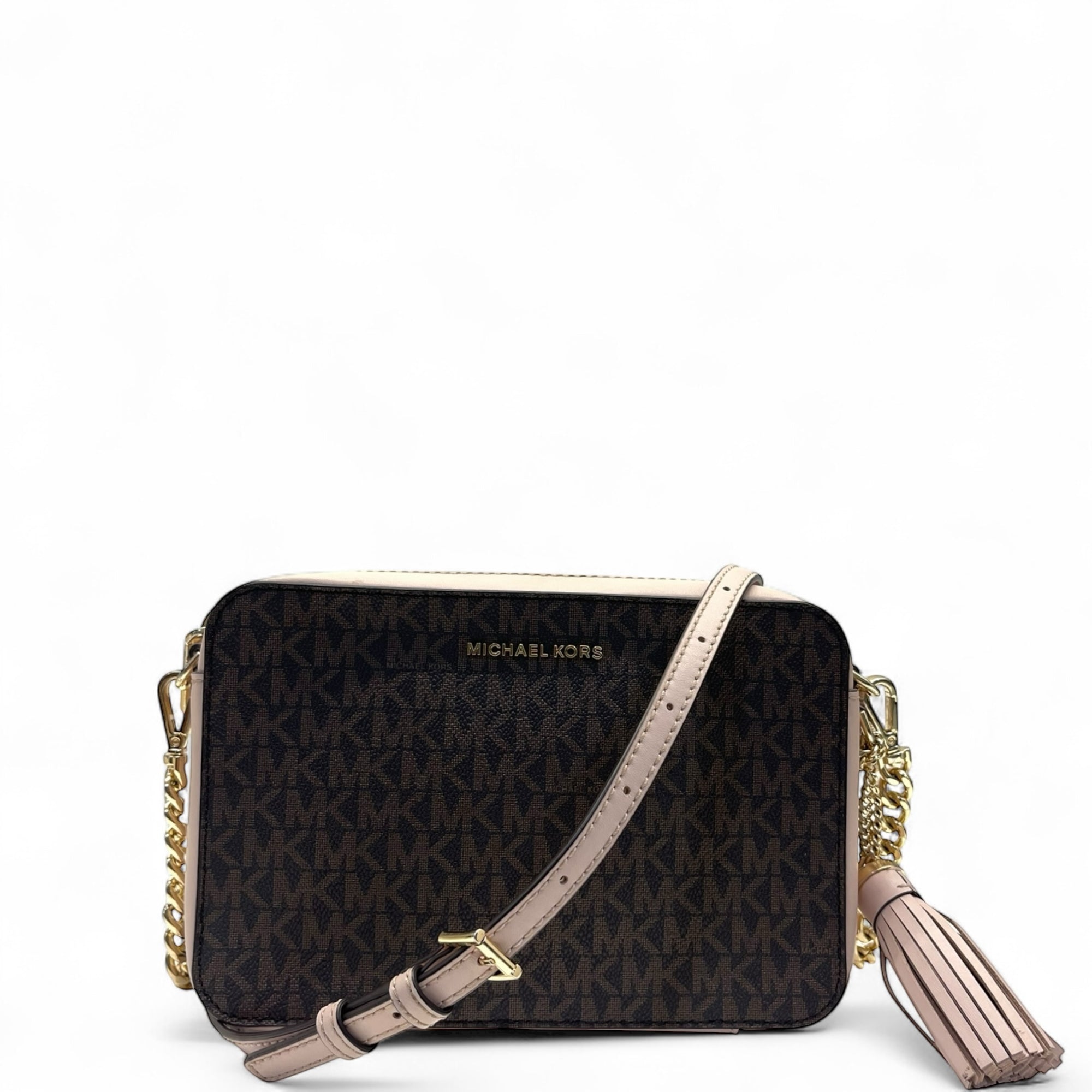Michael Kors Jet Set Cream Logo Crossbody Bag