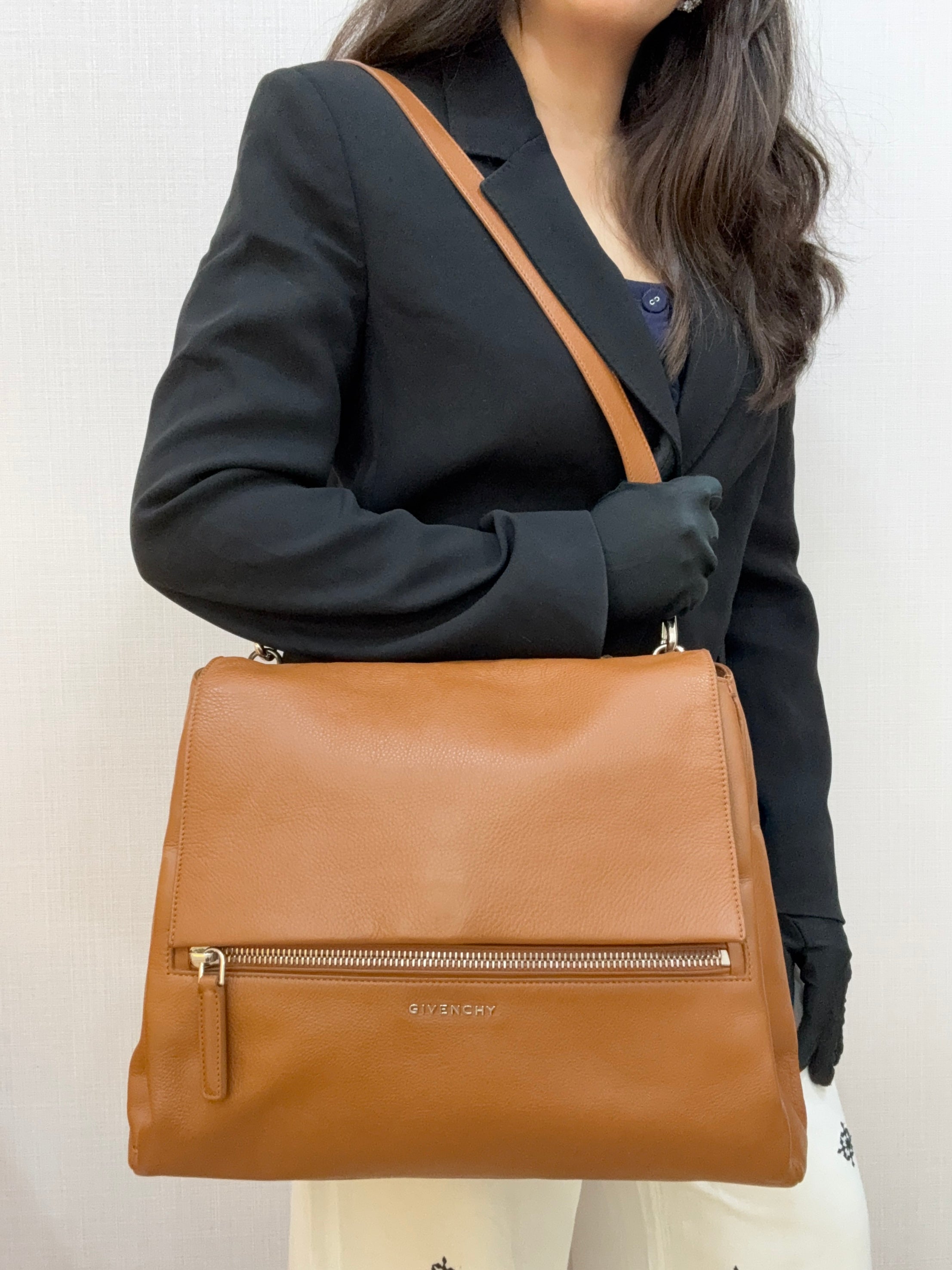 Givenchy Pandora Brown Pure brown Leather Medium Bag