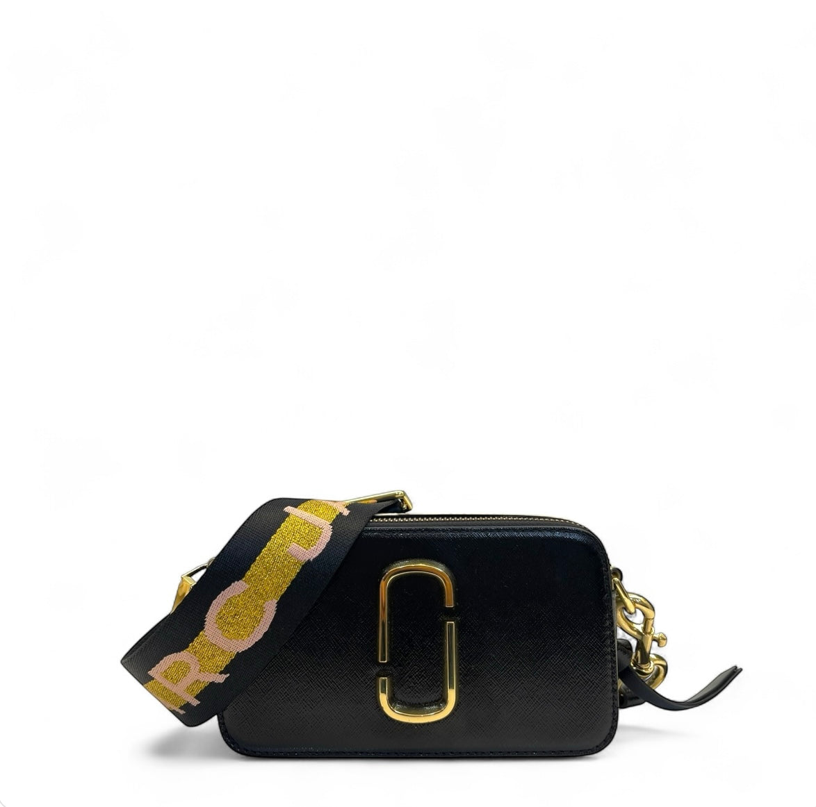 Marc Jacobs Snapshot Black Leather Sling Bag With Detachable Strap