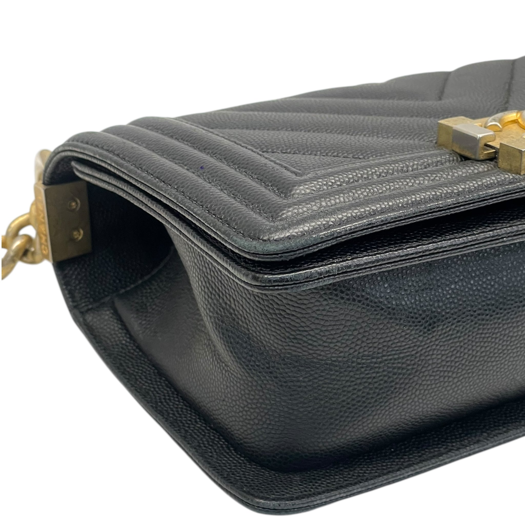 Chanel Boy Bag Small Chevron Black