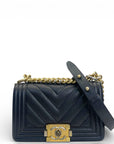 Chanel Boy Bag Small Chevron Black